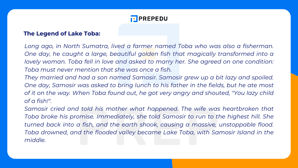 Cerita Legenda Danau Toba dalam Bahasa Inggris Singkat