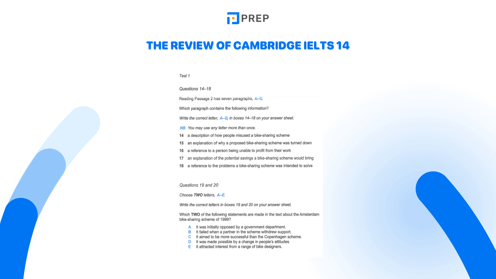 The content of Cambridge IELTS 14