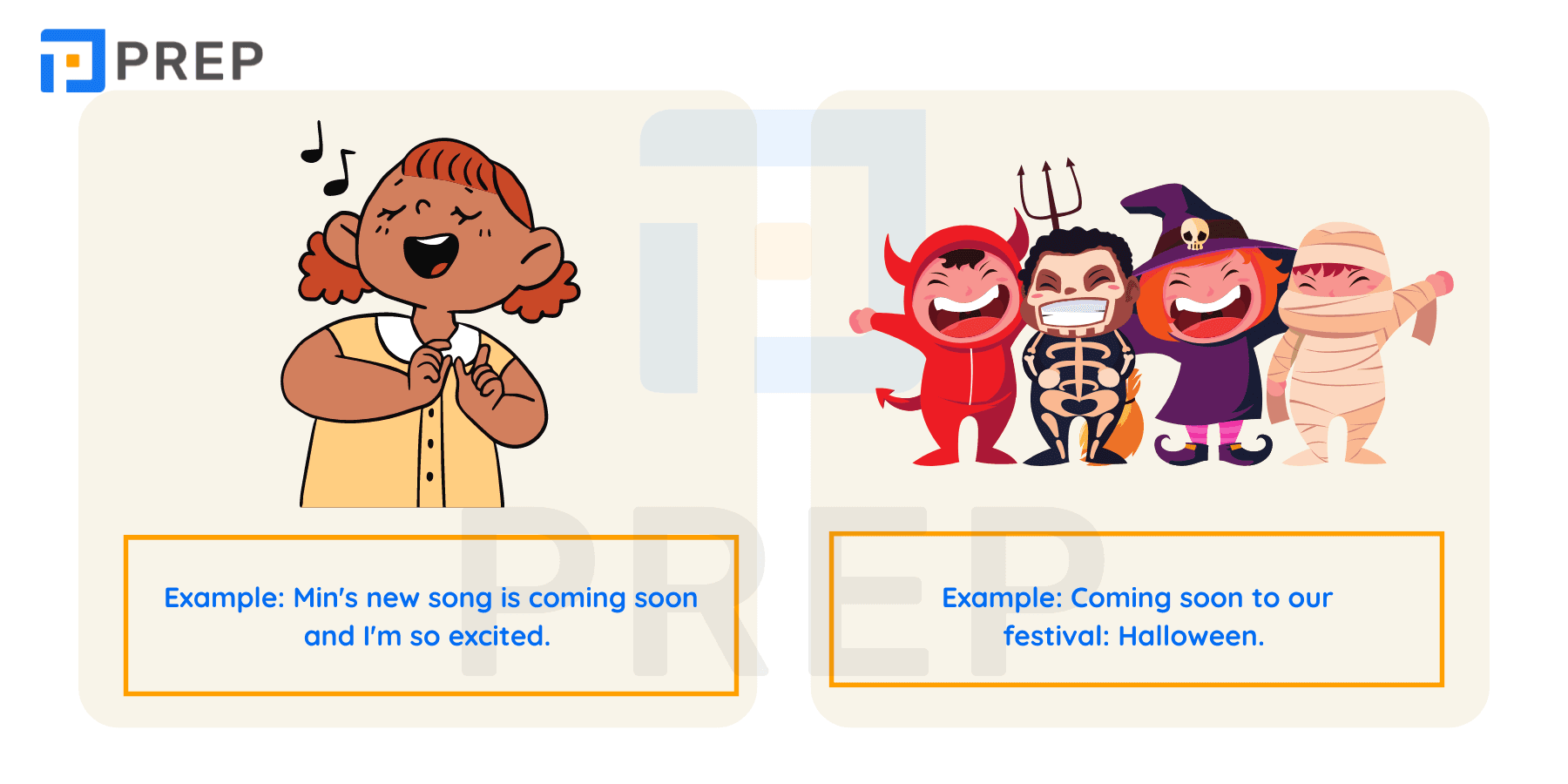 The usage of Coming soon in English