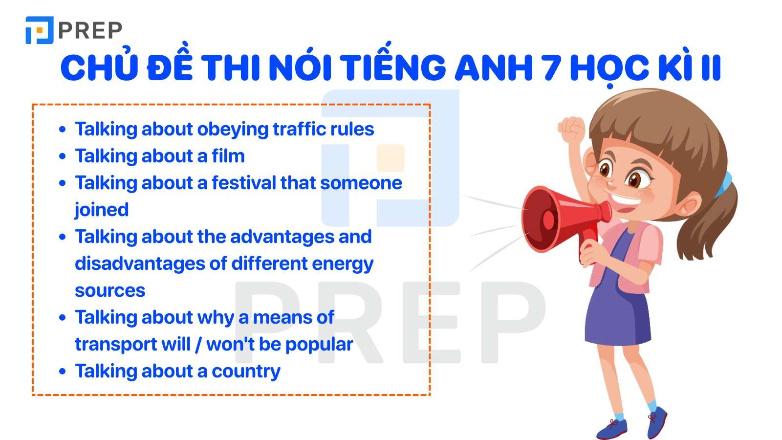 thi nói tiếng Anh lớp 7