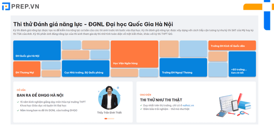 Thi thử ĐGNL với website Vuihoc.vn