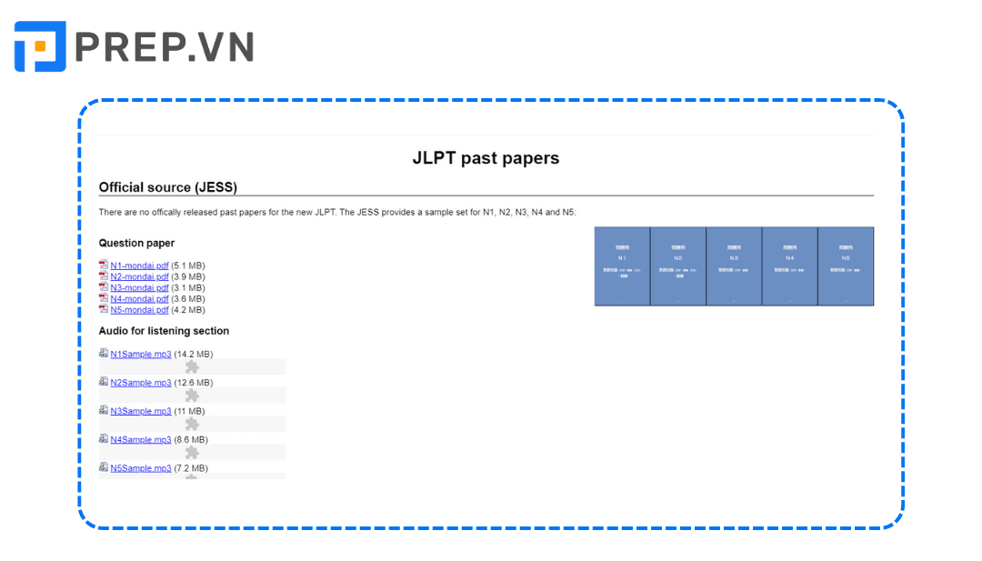 Luyện đề thi thử tại JLPT past papers