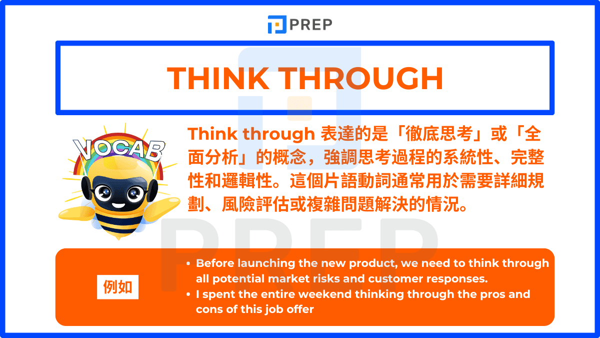 Think through 表達的是「徹底思考」或「全面分析」的概念