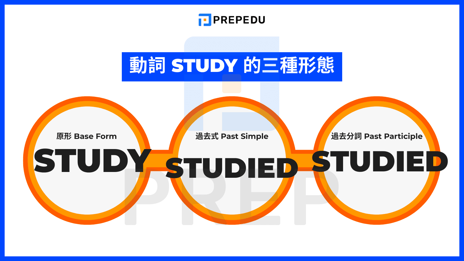 動詞三態快速總覽：Study - studied - studied