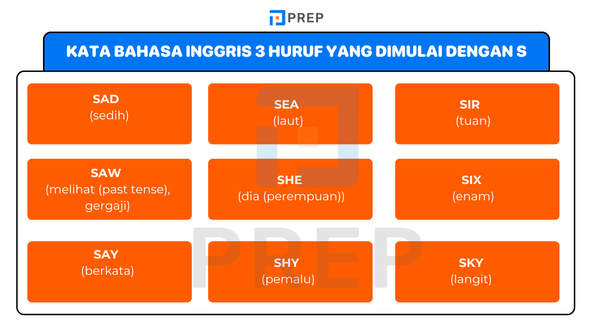 Kata Bahasa Inggris 3 Huruf yang Dimulai dengan S