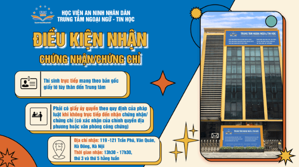 Thủ tục nhận chứng chỉ thi VSTEP Học viện An ninh