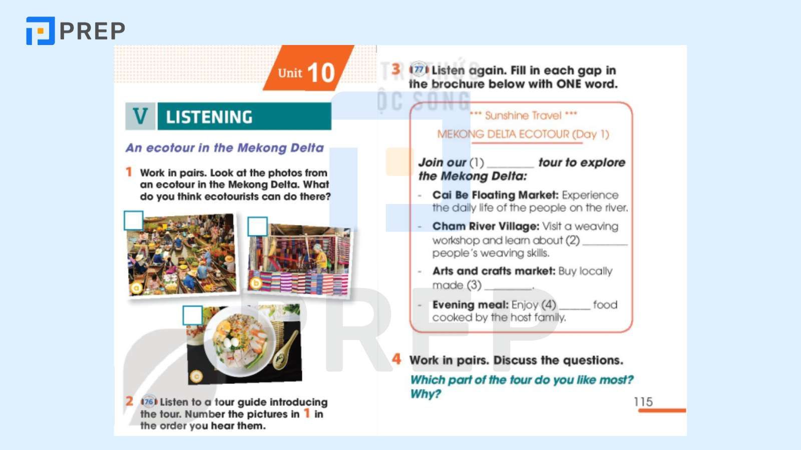 tiếng Anh 10 Unit 10 listening