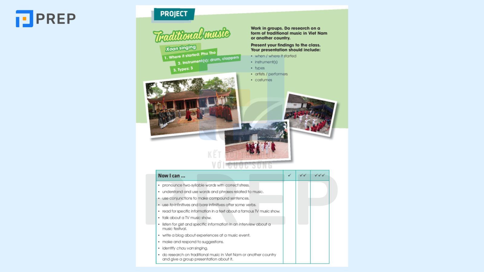 tiếng anh 10 unit 3 project