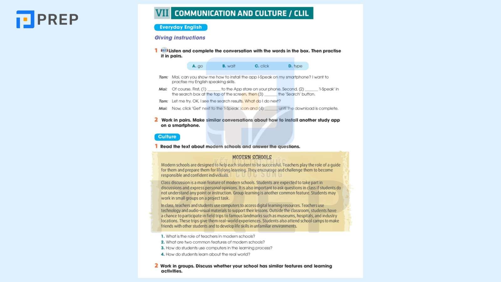 tiếng anh 10 unit 8 communication and culture