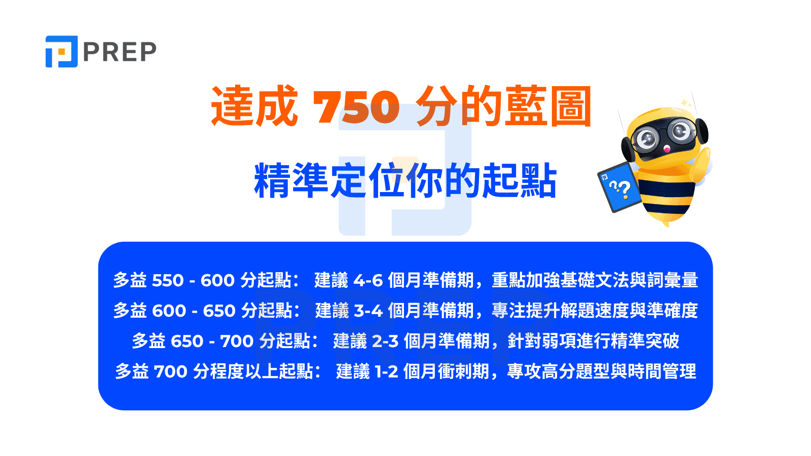 達成 750 分的藍圖