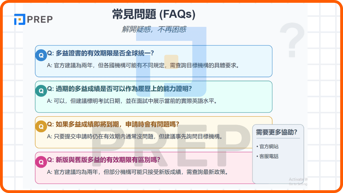 常見多益有效期限問題