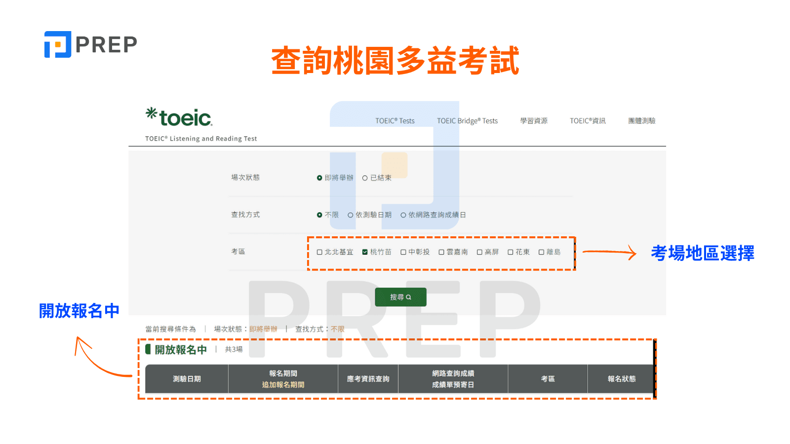 查詢桃園多益考試