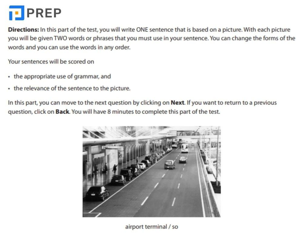 Example of TOEIC Writing Test Part 1