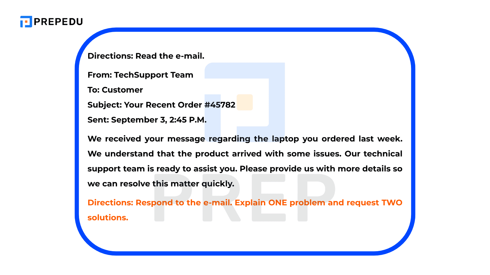 TOEIC Writing Part 2 - 問題解決 (Problem-solving)