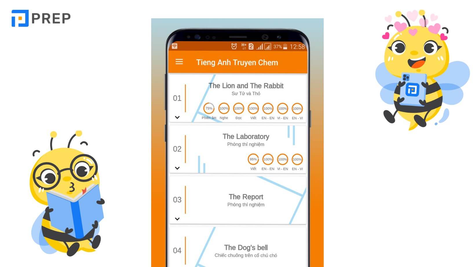 Tổng hợp các app đọc truyện chêm tiếng Anh