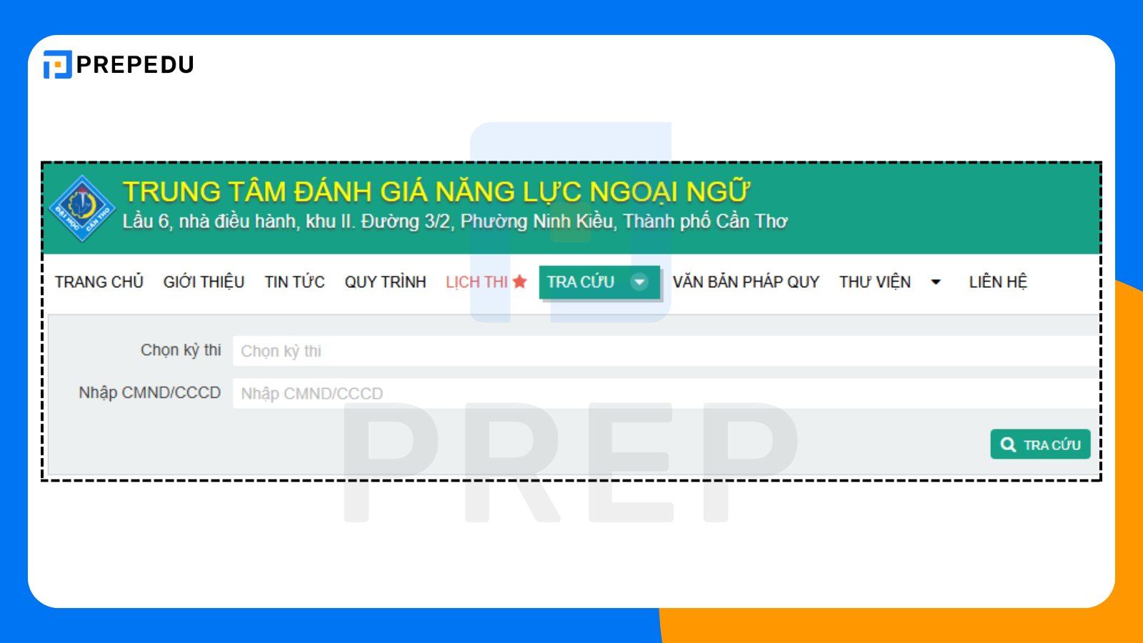 Tra cứu điểm thi VSTEP Đại học Cần Thơ