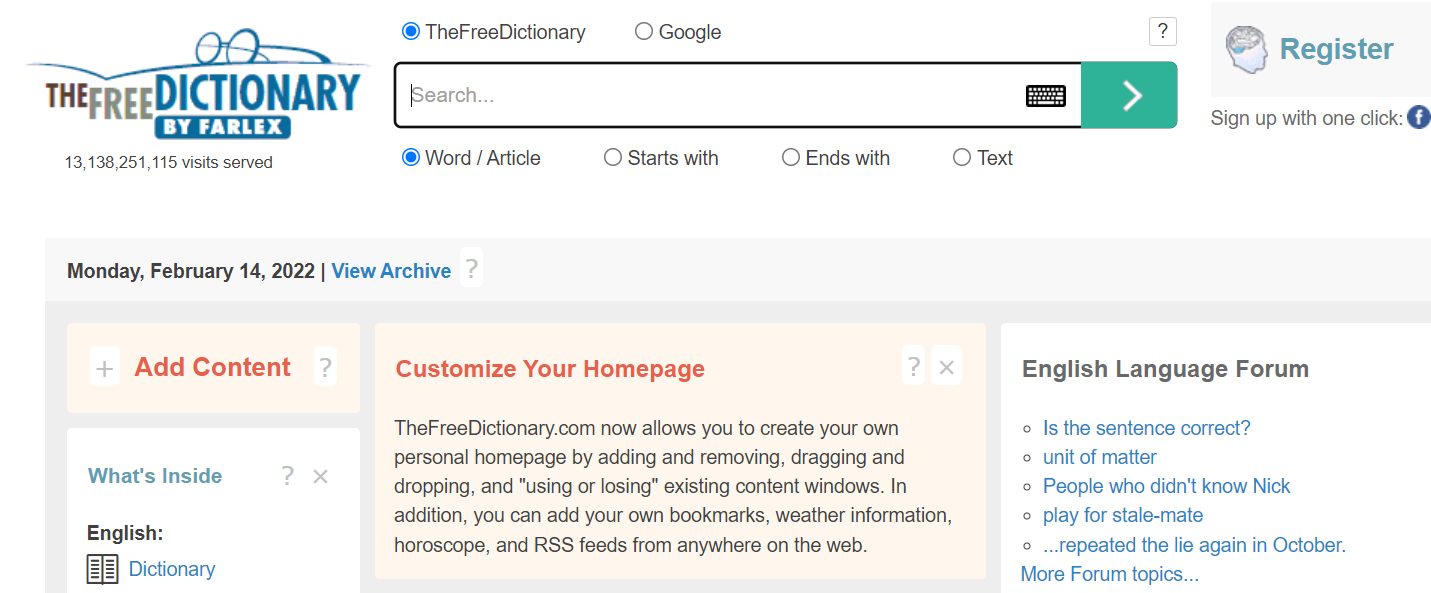 Trang web dịch thành ngữ tiếng Anh - The Free Dictionary