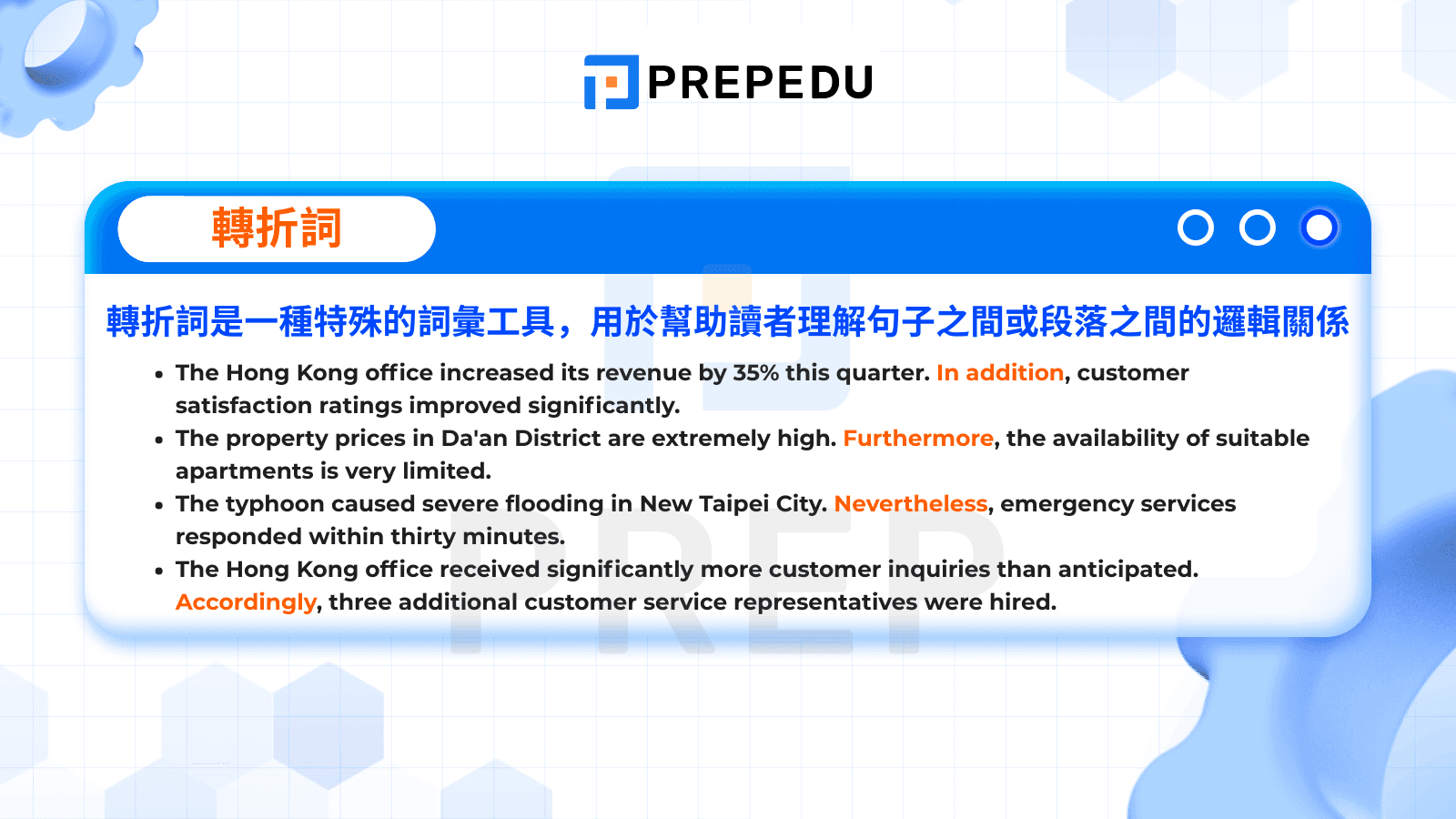 轉折詞（Transition Conjunctions）