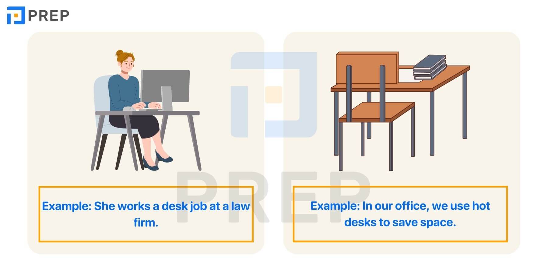 Từ/cụm từ đi kèm với Desk