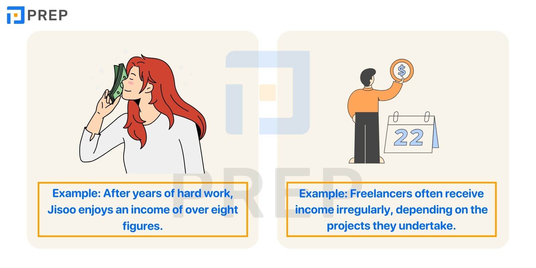 Từ/cụm từ đi kèm với Income