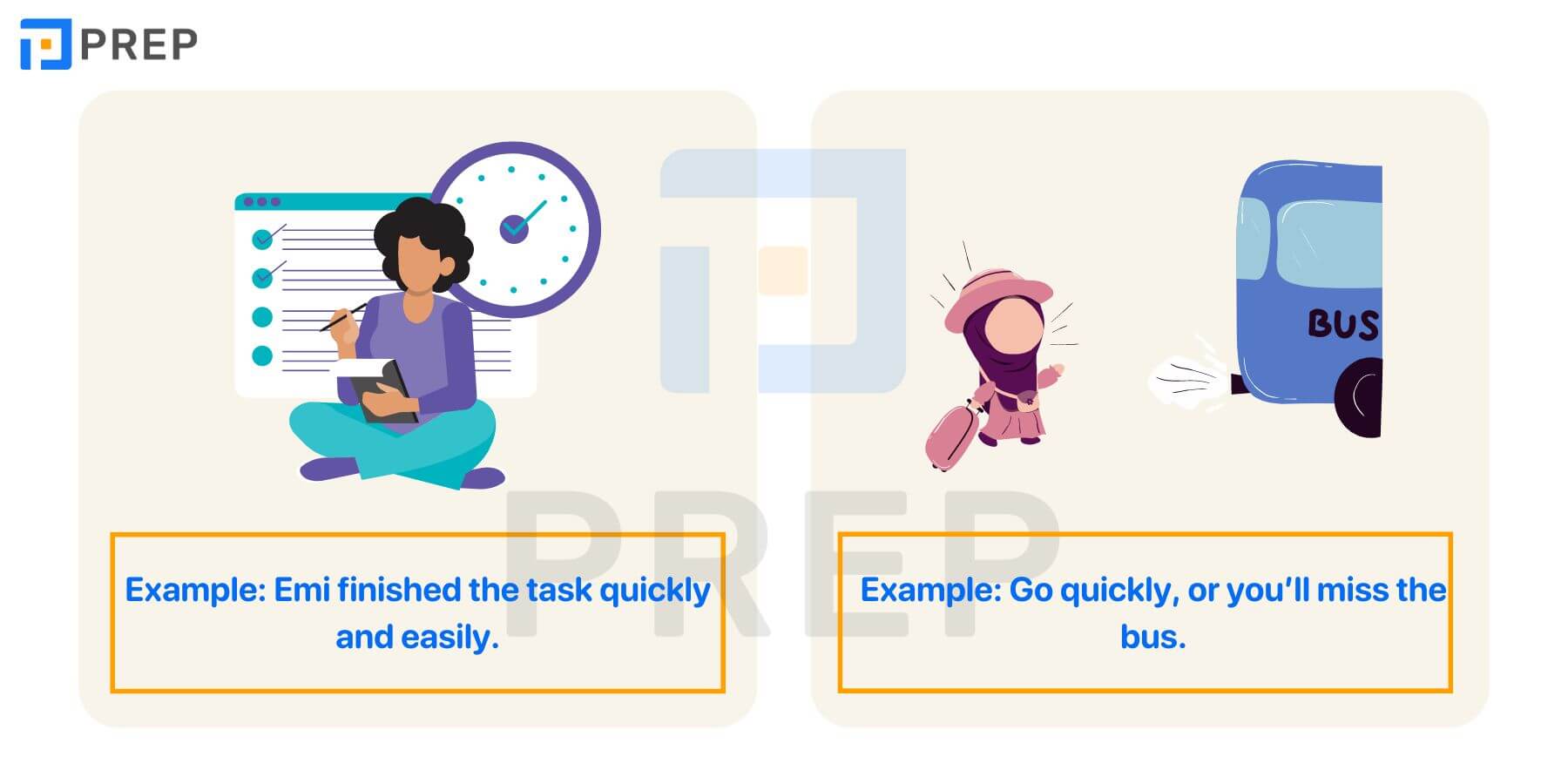 Từ/cụm từ đi kèm với Quickly