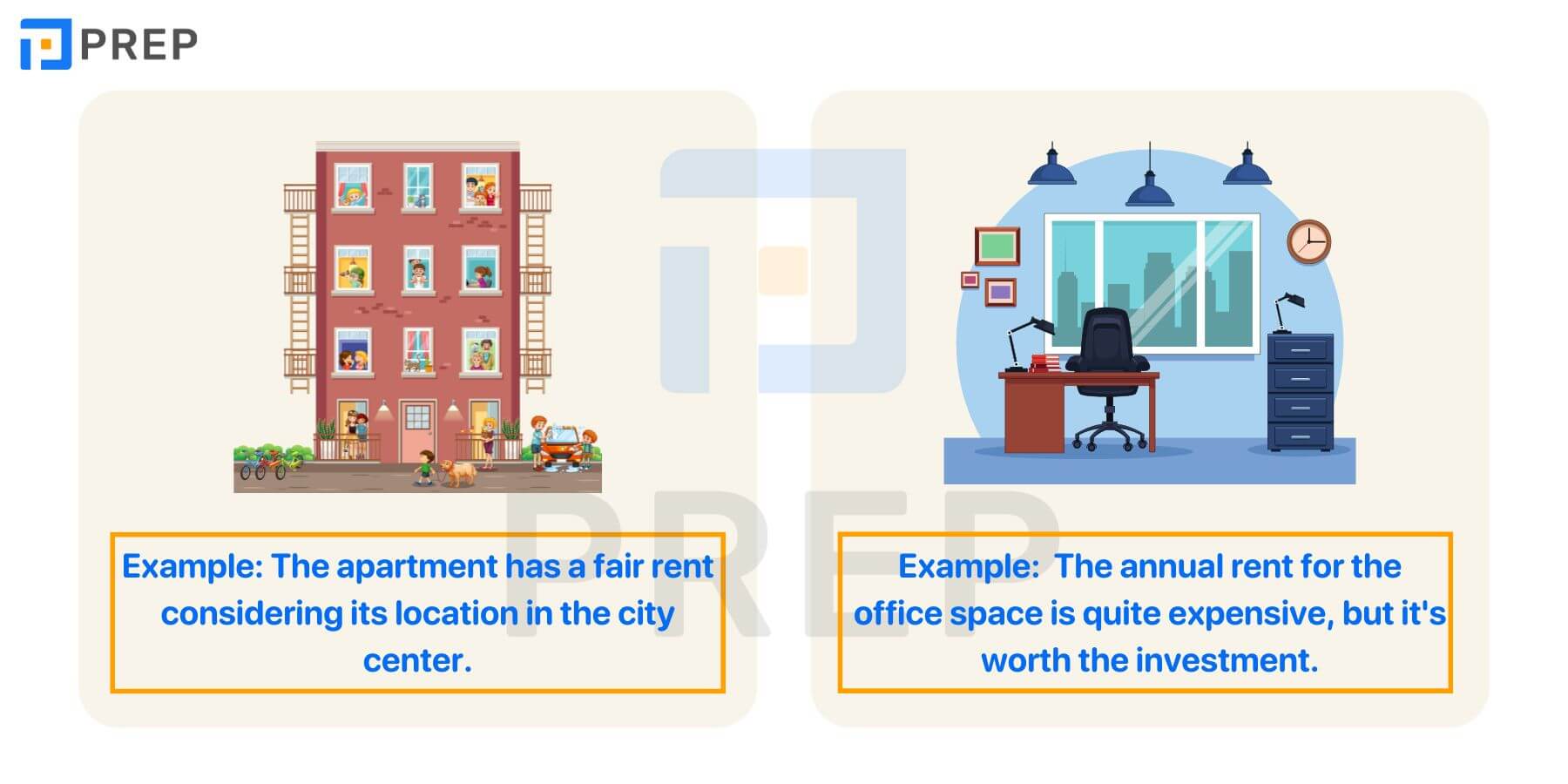 Từ/cụm từ đi kèm với Rent