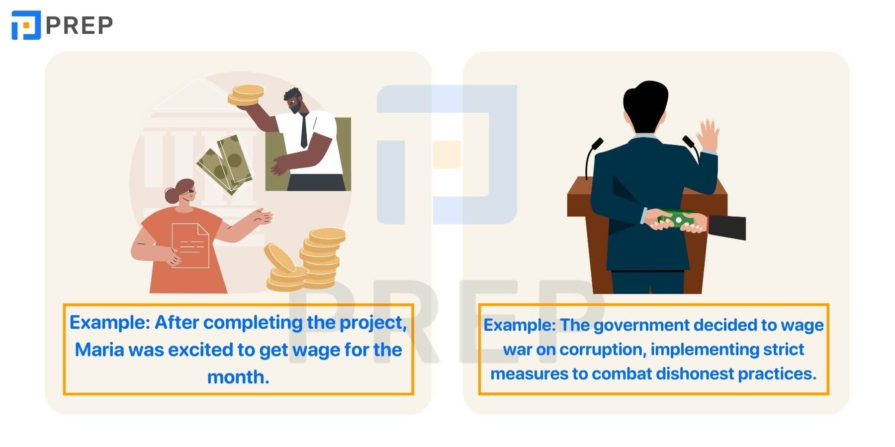 Từ/cụm từ đi kèm với Wage