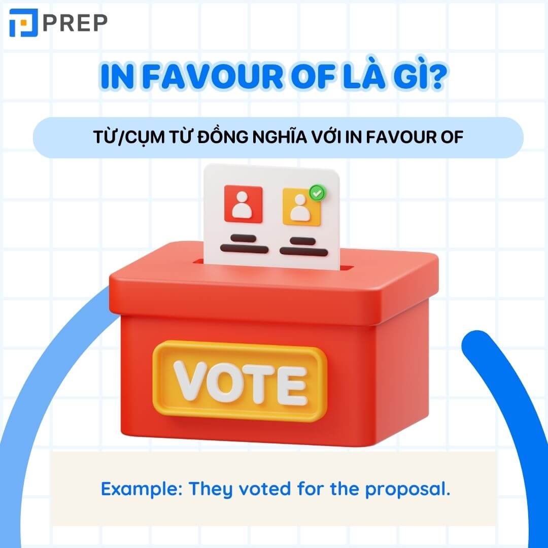 Từ/cụm từ đồng nghĩa với In favour of