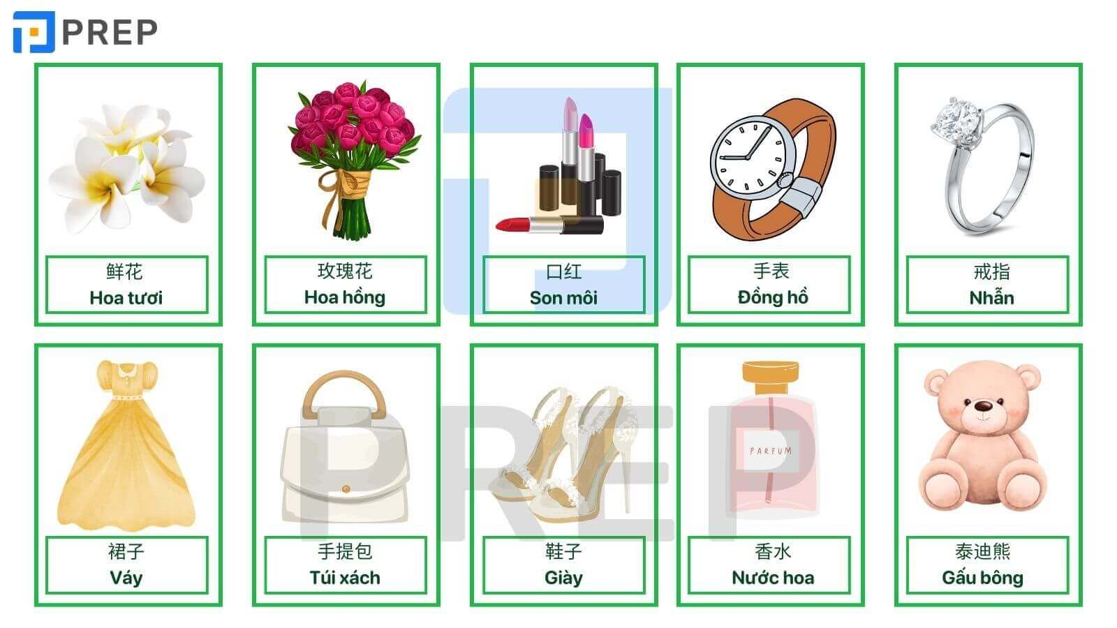 Từ vựng quà tặng ngày Quốc tế phụ nữ 8/3 tiếng Trung