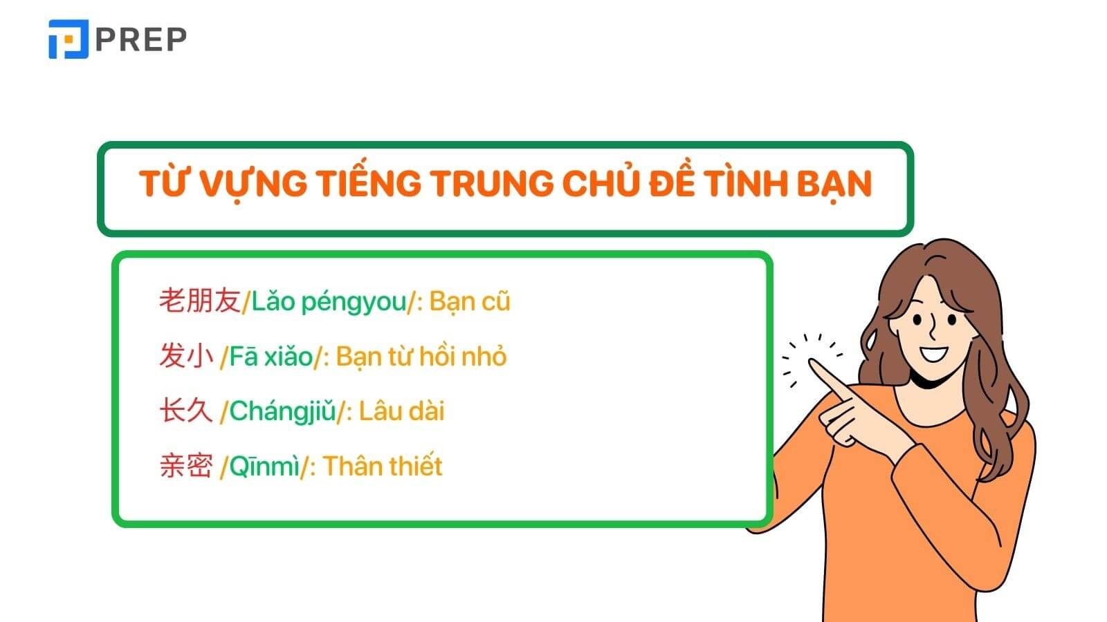 Từ vựng tiếng Trung chủ đề tình bạn - Thành ngữ tiếng Trung về tình bạn