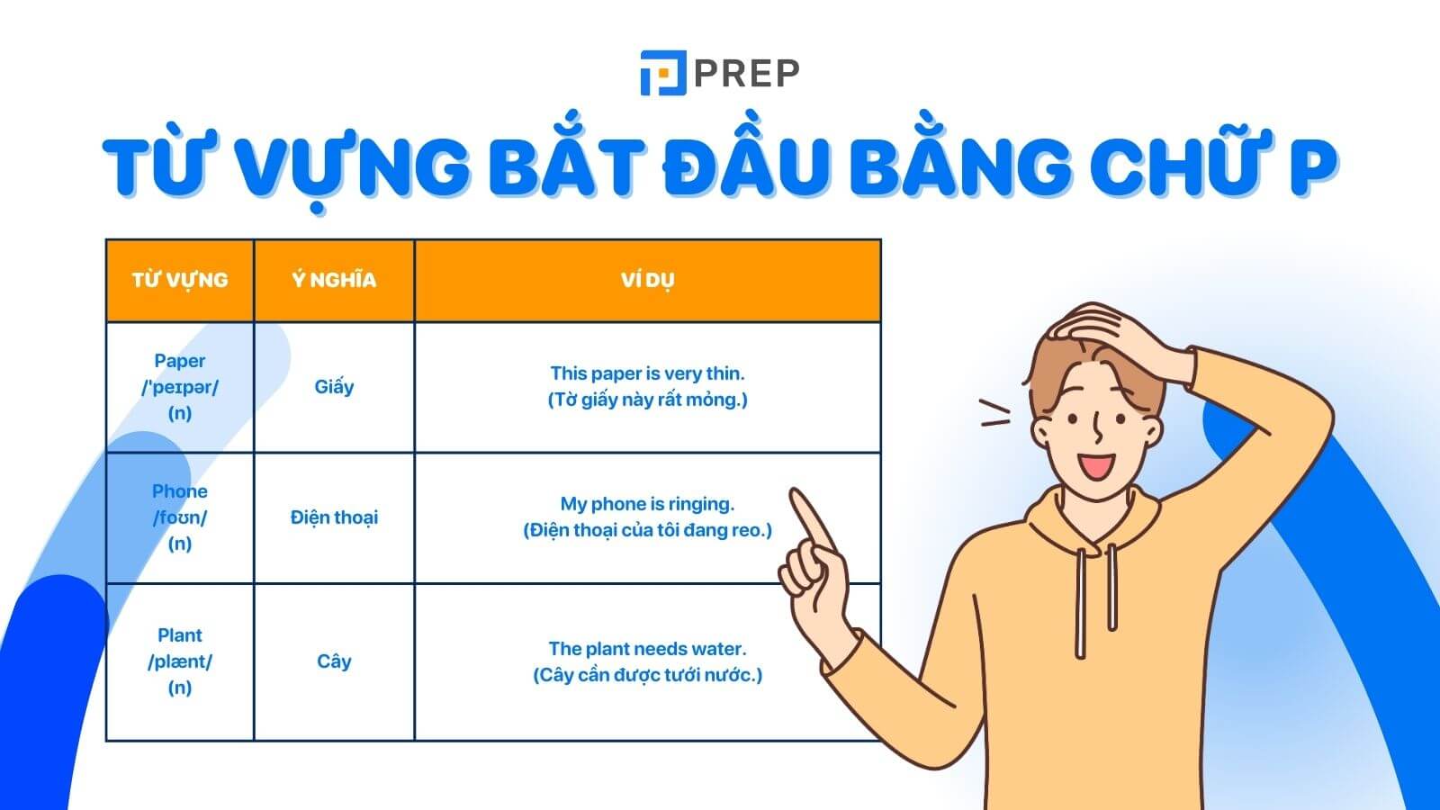 Từ vựng tiếng Anh bắt đầu bằng chữ P
