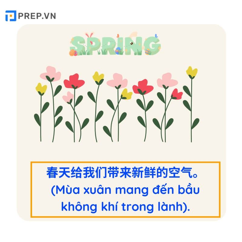 Từ vựng tiếng Trung theo chủ đề các mùa