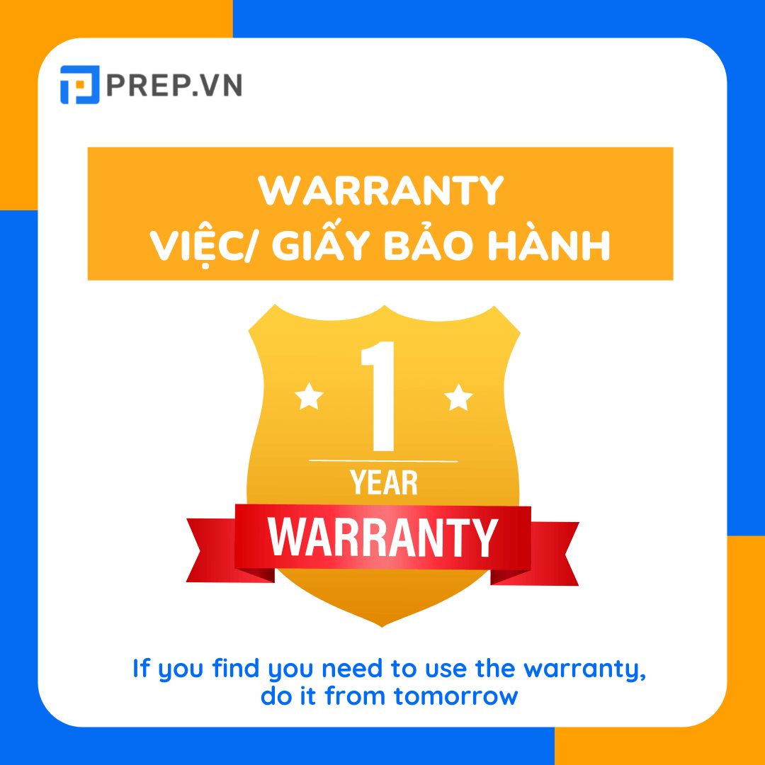 Từ vựng chủ đề Warranties
