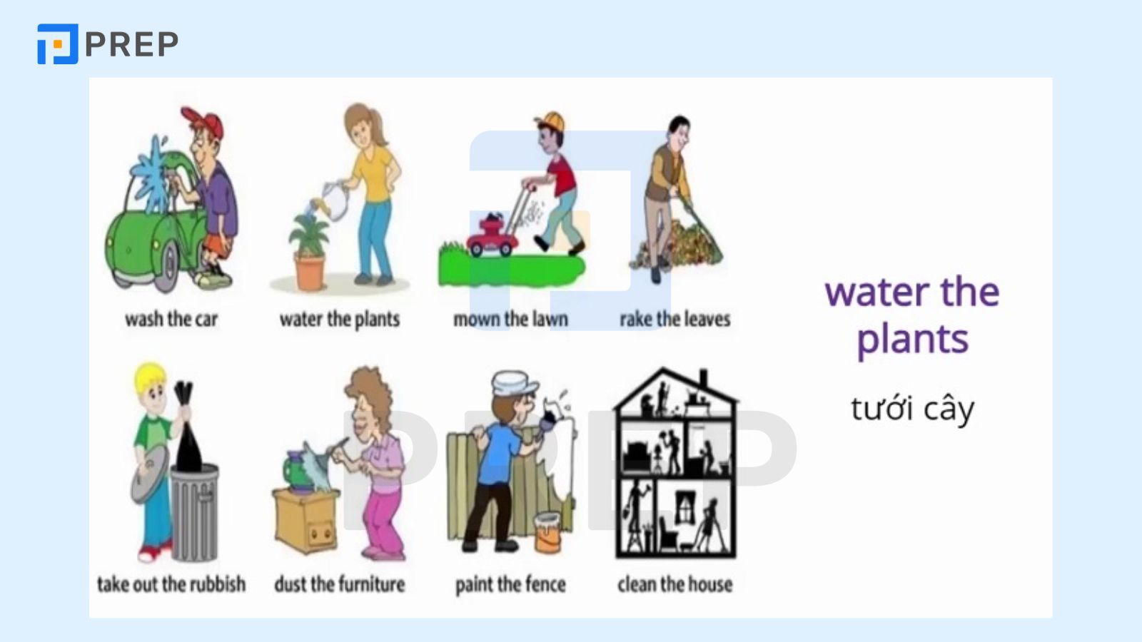 Từ vựng về làm việc nhà (Household chores)