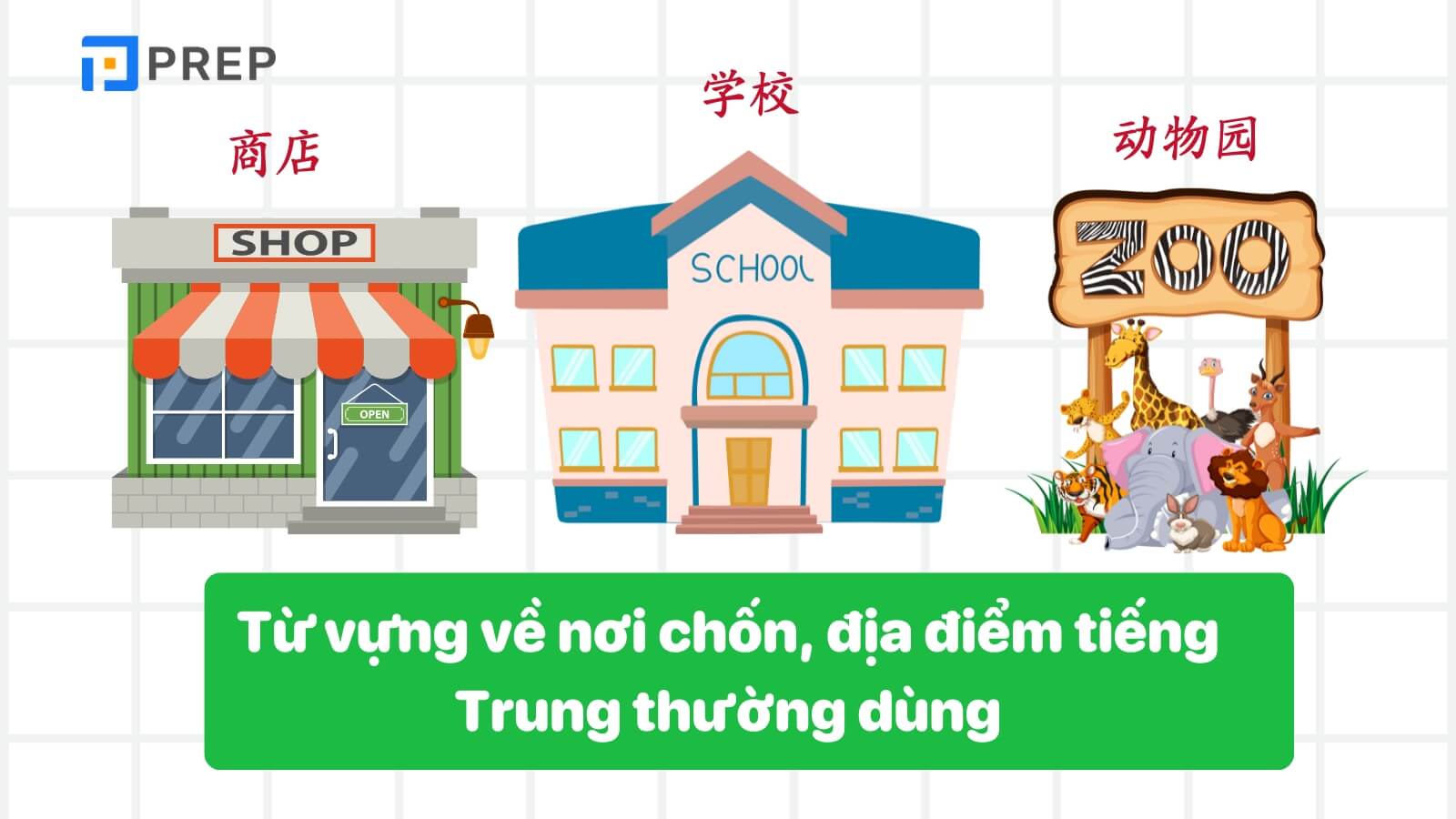Từ vựng về nơi chốn, địa điểm tiếng Trung