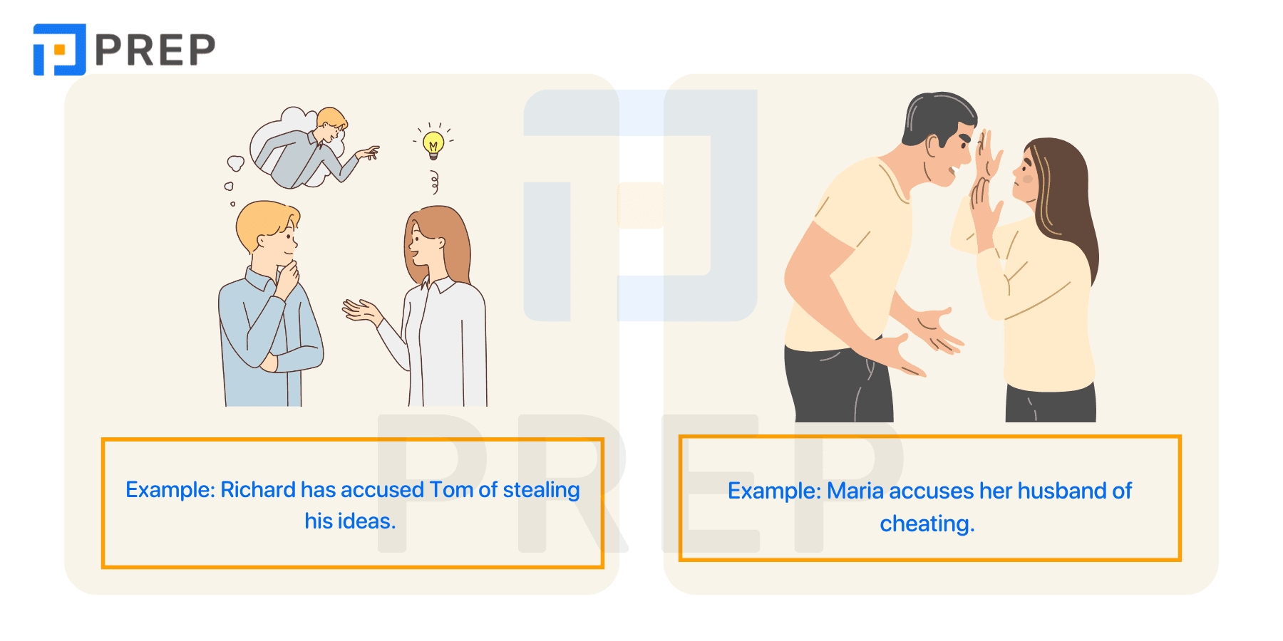 Common usages of Accuse in English