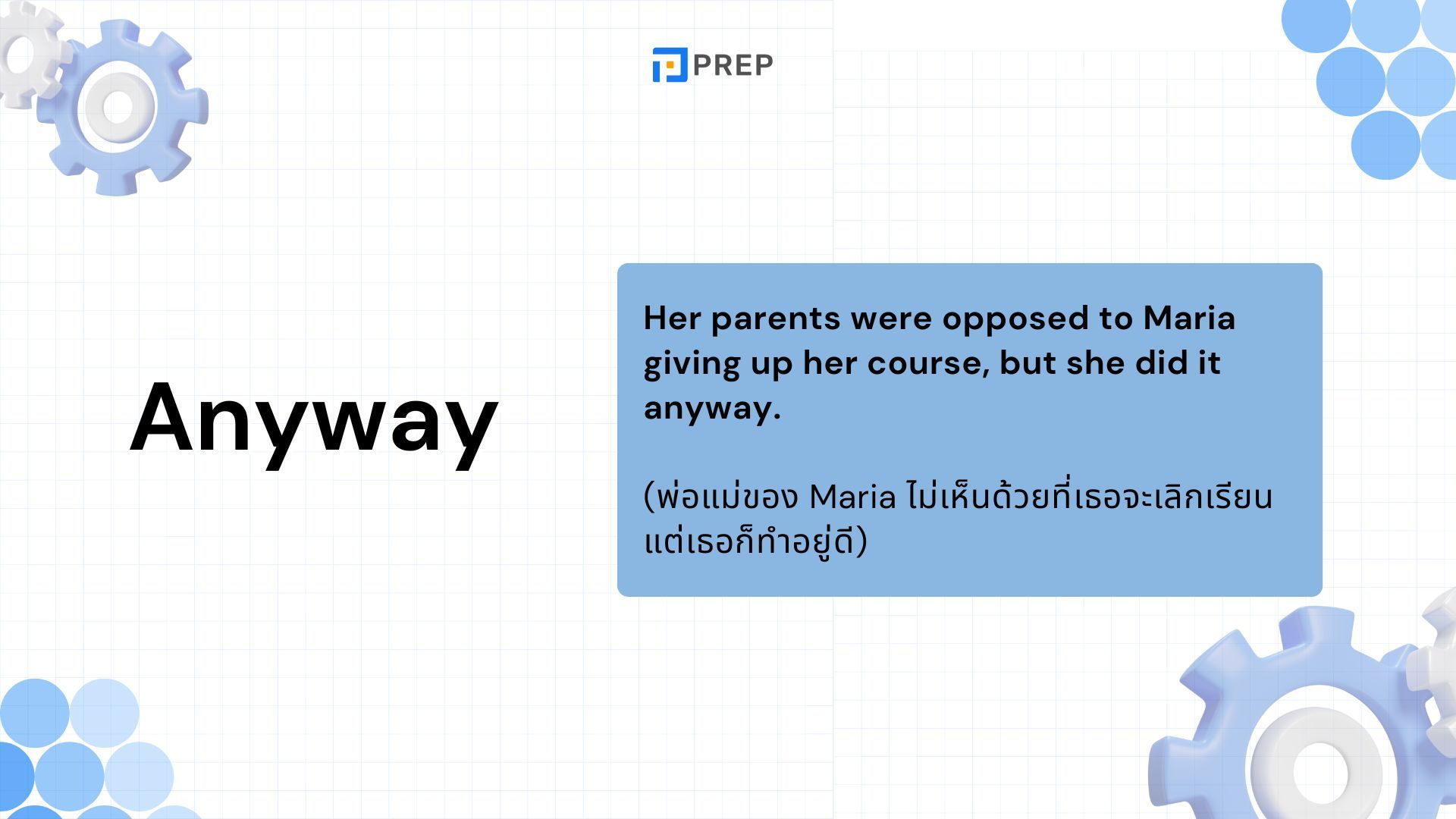 การใช้ Anyway ในภาษาอังกฤษ