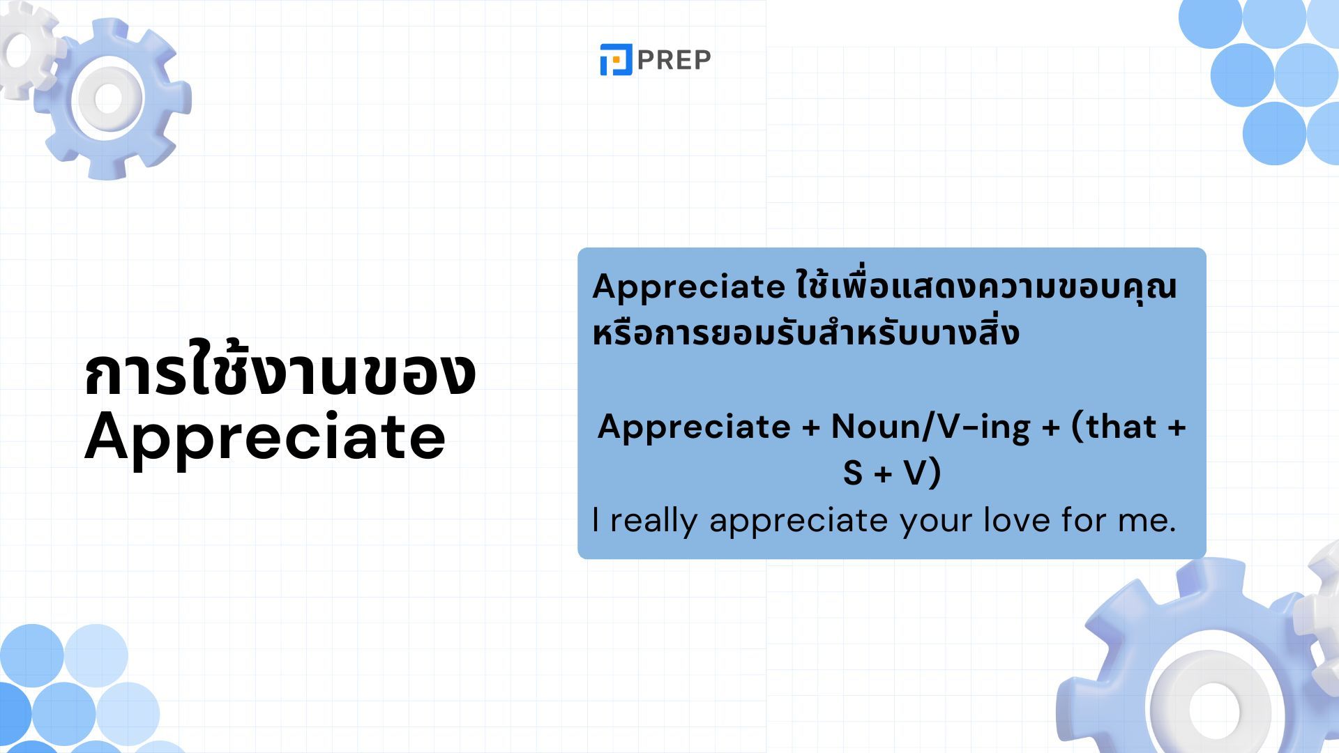 การใช้ Appreciate ภาษาอังกฤษ - ความหมายและตัวอย่าง