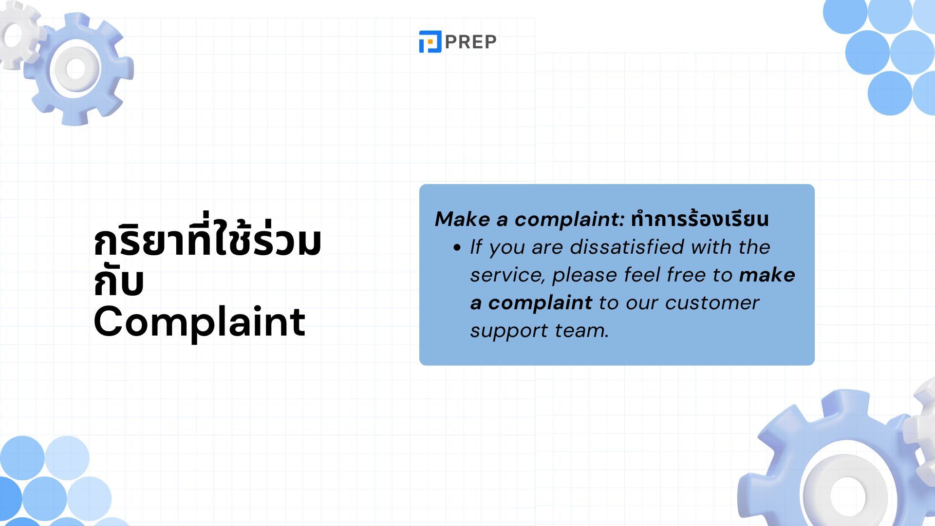 Complaint ในภาษาอังกฤษคืออะไร คำบุพบทไหนที่ใช้กับ Complaint