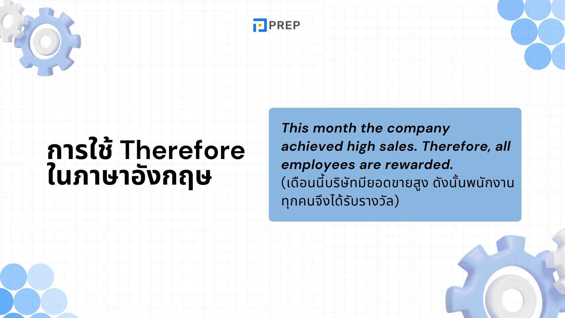การใช้ Therefore ในภาษาอังกฤษ