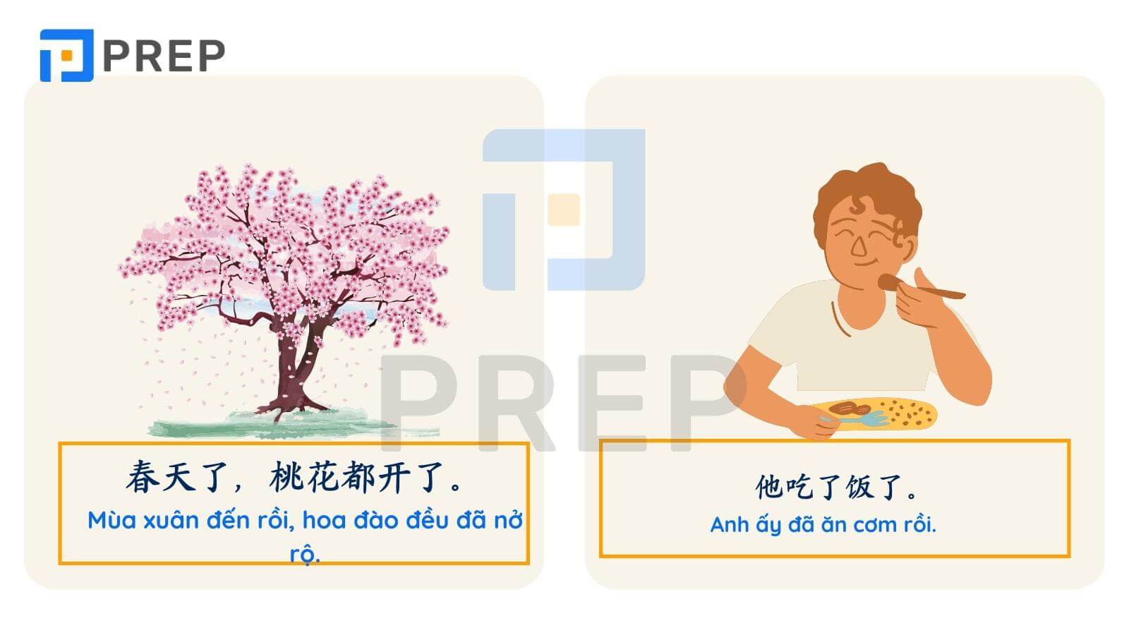Ví dụ về cách dùng 了 trong tiếng Trung