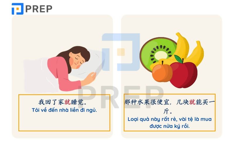 Ví dụ về cách dùng 就