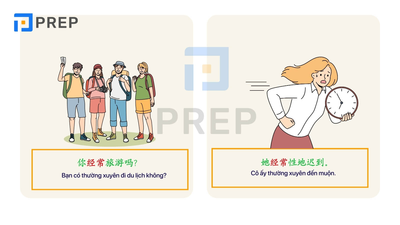 Ví dụ cách dùng 经常 - Phân biệt 常, 常常, 往往, 经常 và 时常