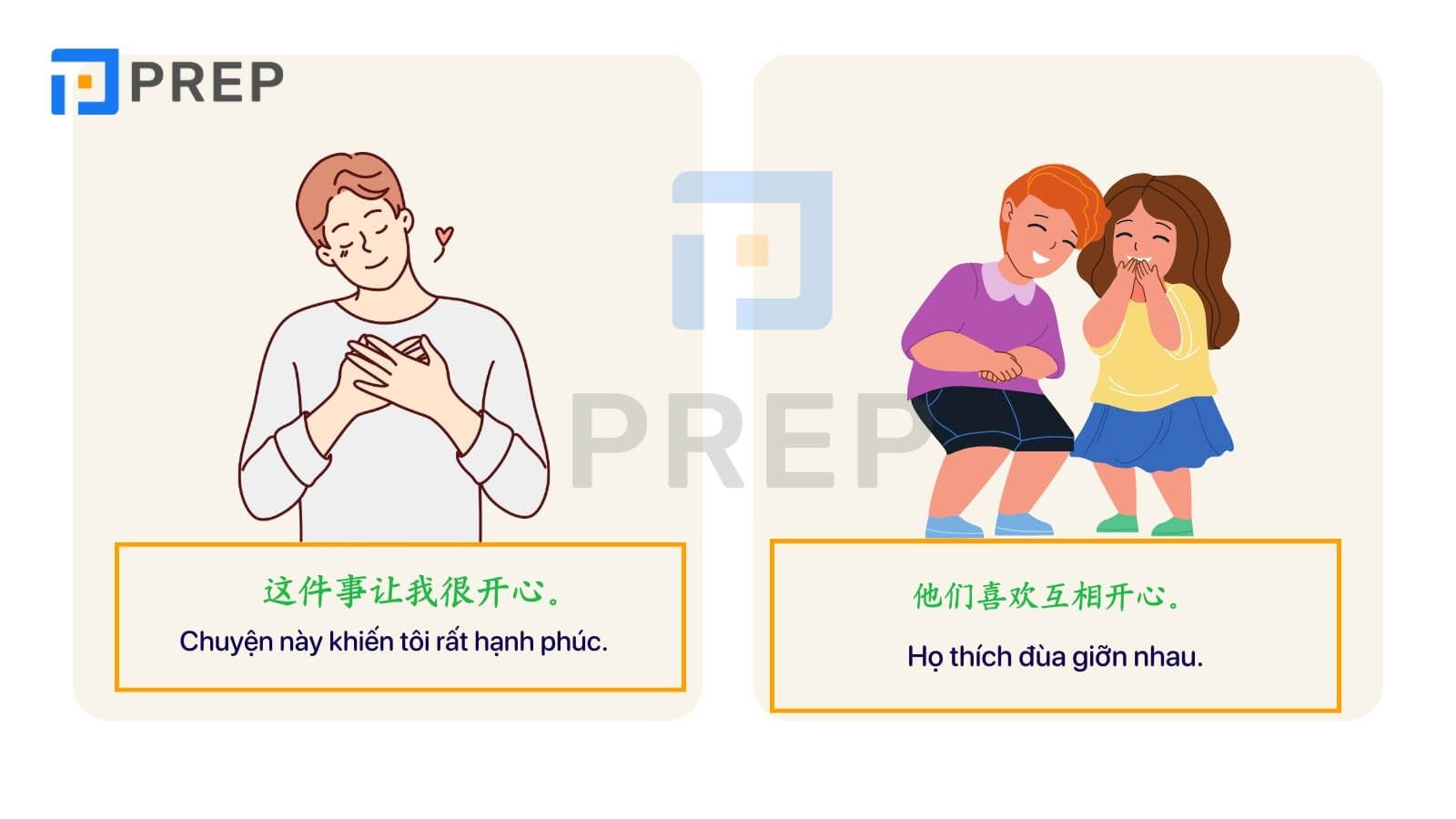 Cách dùng của 开心