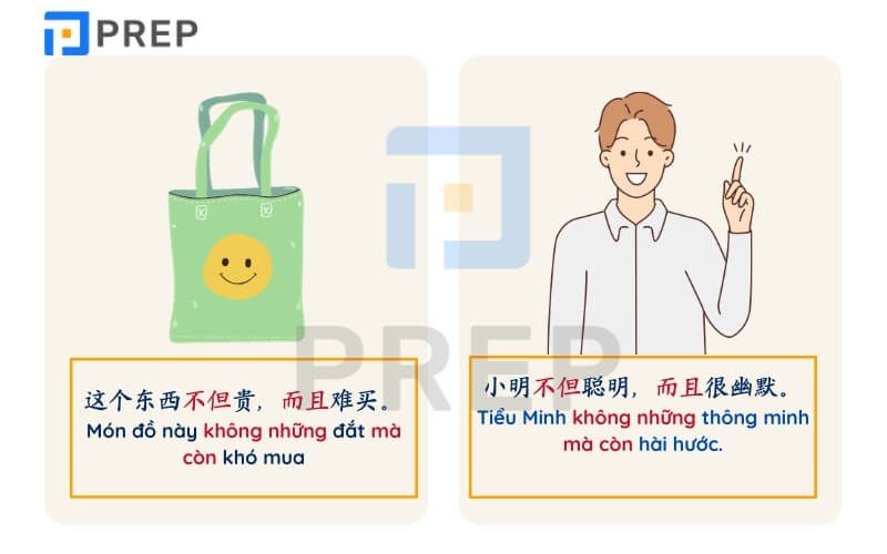 Ví dụ cấu trúc không những mà còn trong tiếng Trung