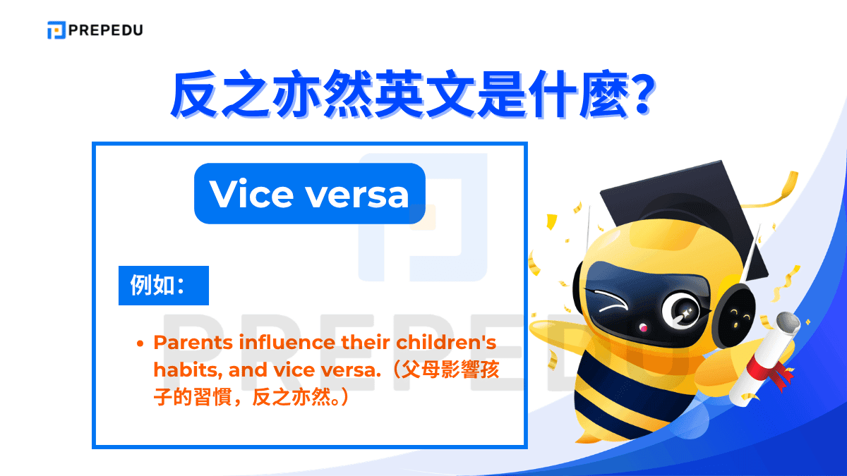 反之亦然英文最標準、最通用的說法是 vice versa