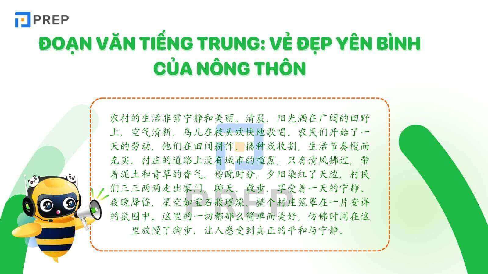 Vẻ đẹp yên bình của nông thôn bằng tiếng Trung