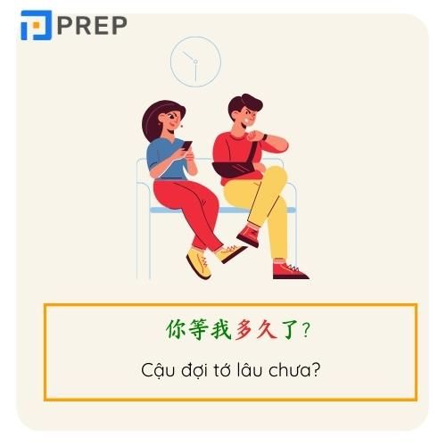 Ví dụ về bổ ngữ thời lượng tiếng Trung thể nghi vấn