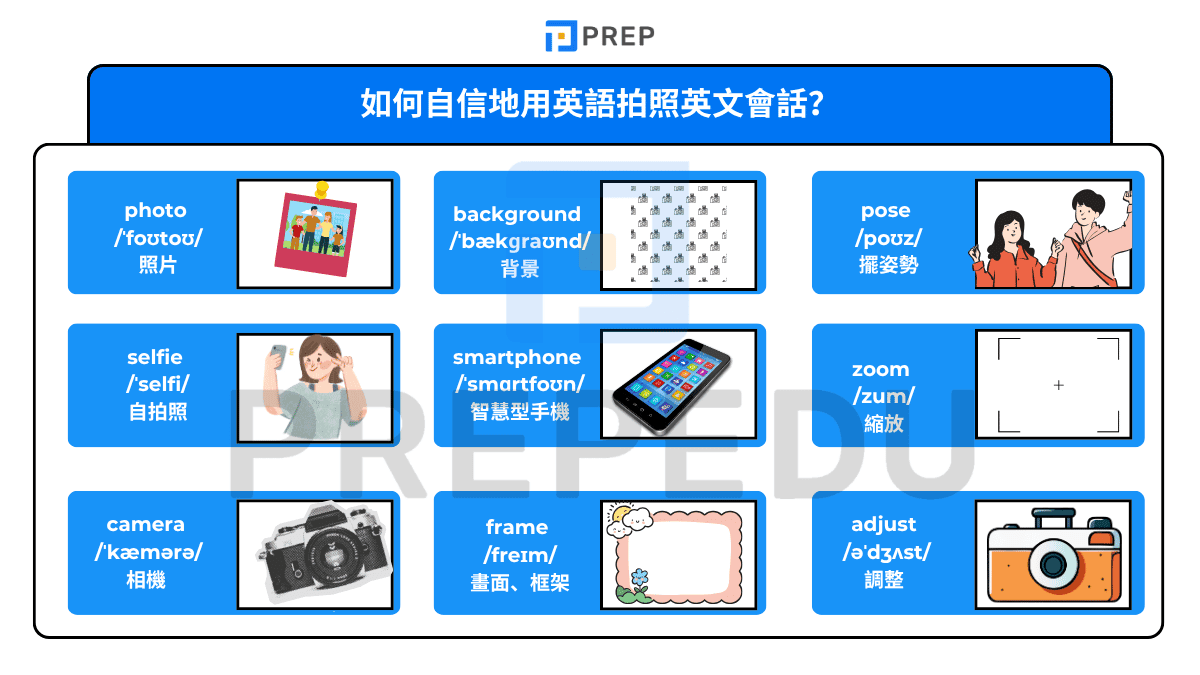 如何自信地用英語拍照英文會話？記住常用的英語詞彙