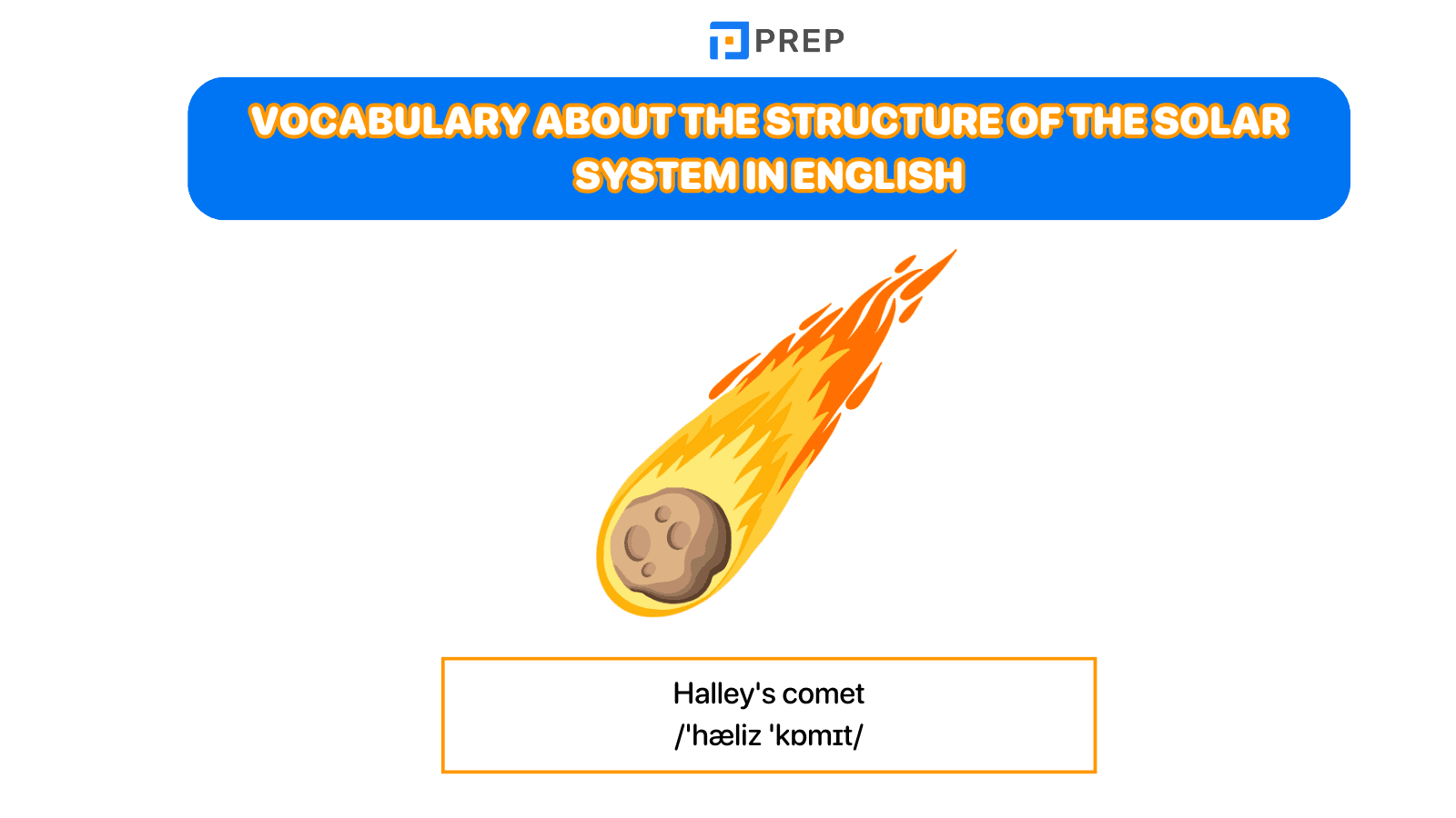 Vocabulary about the structure of the Solar System in English